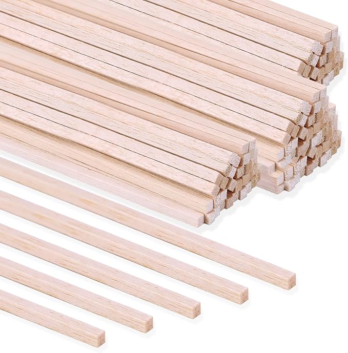 280Pcs Balsa Wood Sticks 1/8 x 1/8 x 12 inch Wood Strip Square Wooden Dowel | by Piklodo