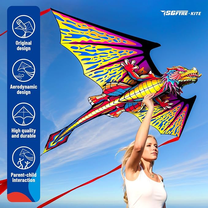 SGftre Complete Kite with Handle, Line & Accessories, Family Outdoor Activities - Image 4