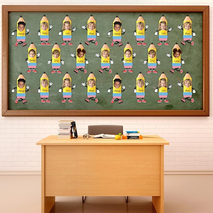 60Pcs Pencil Photo Paper Cutouts Pencils Bulletin Board Decor Pencil DIY Photo - Image 7