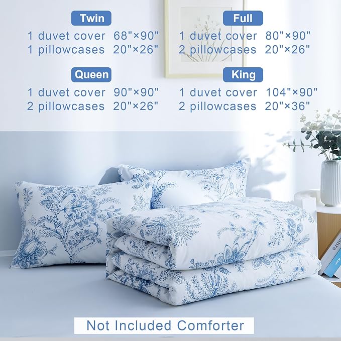 BOLINLIVING Duvet Cover Twin Size, Flower Kids Duvet Cover - Image 7