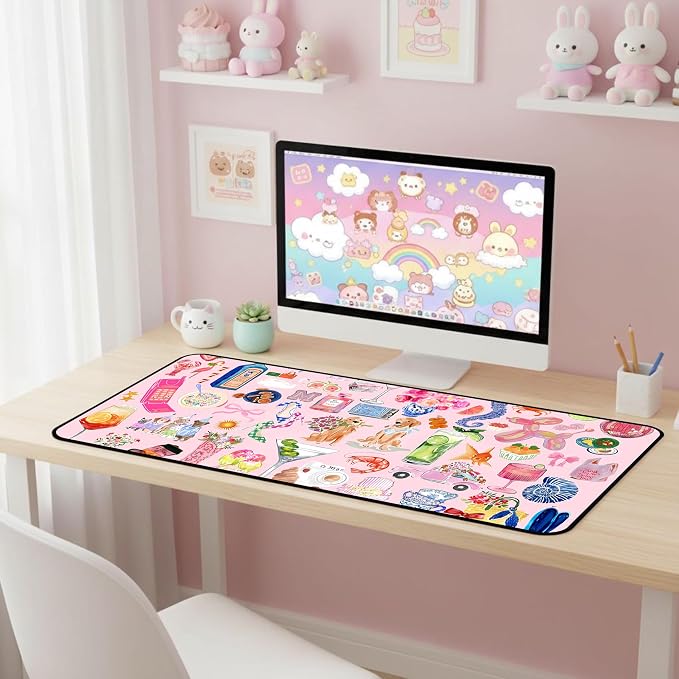 Funny Pink Desk Mat, Cute Colorful Desk Matt, - Image 3