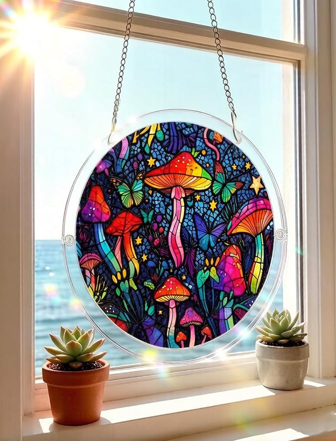 83 Piece Acrylic Puzzle Suncatcher, Stained Glass Style Art DIY Puzzle - Image 4