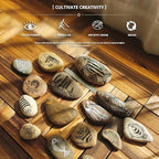 25Pcs Flat Rocks for Painting, 2-3in Smooth River Stones for Craft Supplies | - Image 4