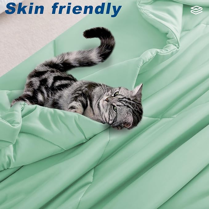 Cooling Comforter Queen Size, Double-Sided Cold Tech Fabric Quilted Bed - Image 6
