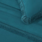 Andency Turquoise Comforter Set Queen, 3 Pieces Boho Teal Tassel Lightweight - Image 7