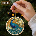 3D Effect Printed Peacock Acrylic Ornament, Peacock Hanging Ornaments - Image 4