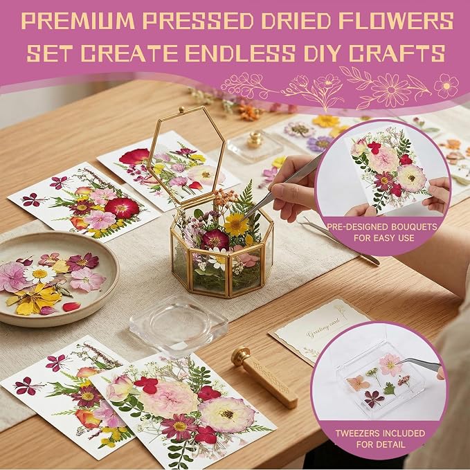 Dried Pressed Flowers for Resin | Real Dry Leaves Bulk Natural Herbs Kit for - Image 3