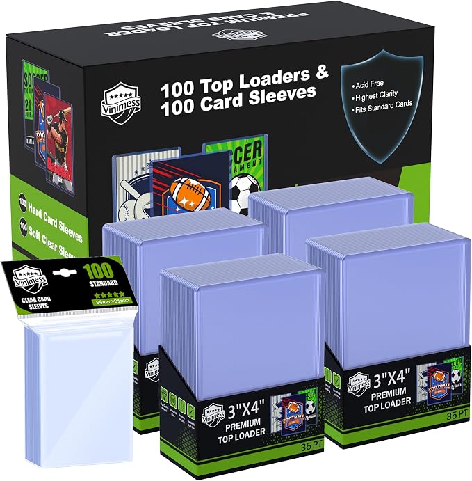 200 Card Sleeves Top Loaders for Cards, Premium Baseball Card Holder for by Unknown