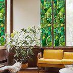 Original Hand Drawn Faux Stained Glass Window Film, Double-Sided Privacy Static - Image 5