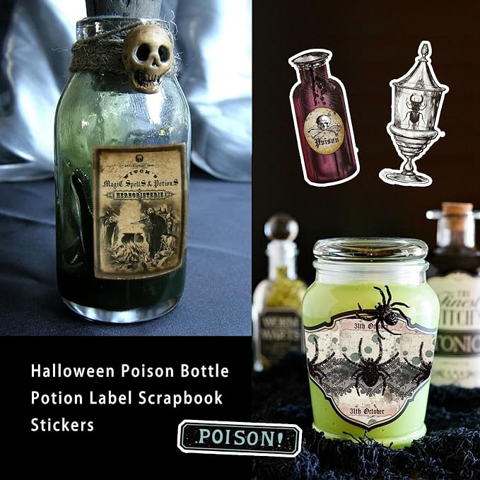 Prstincol 106 Pcs Potion Labels Stickers, Apothecary Sticker Dark Aesthetic - Image 5