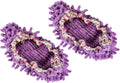 1 Pair Washable Cleaning Shoes Cover - Floor Cleaning Dust, Chenille Microfiber Duster Mop Slippers, Apply to House Office Room (Purple)