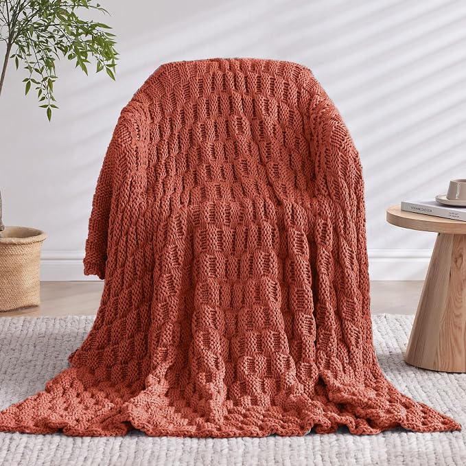 Knitted Weighted Blanket for Adult, No Beads Heavy Blanket 50” x 60'' 10lbs - Image 9