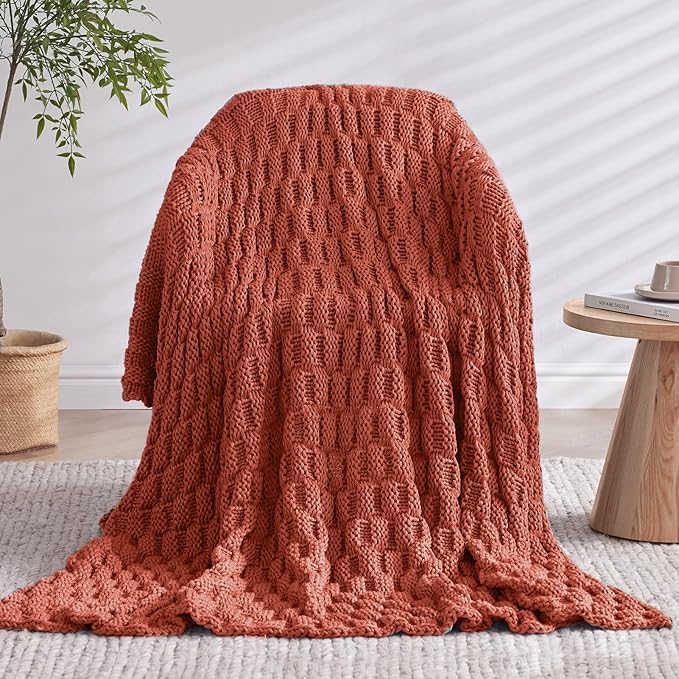 Knitted Weighted Blanket for Adult, No Beads Heavy Blanket 60” x 80'' 10lbs - Image 9