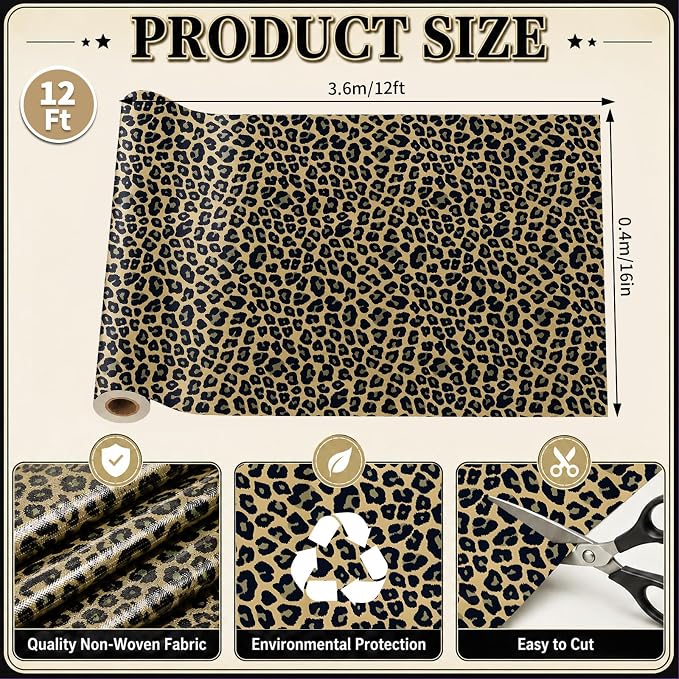 Leopard Print Bulletin Board Roll Non-Woven Fabric Poster 16in X 12ft | Back to - Image 2
