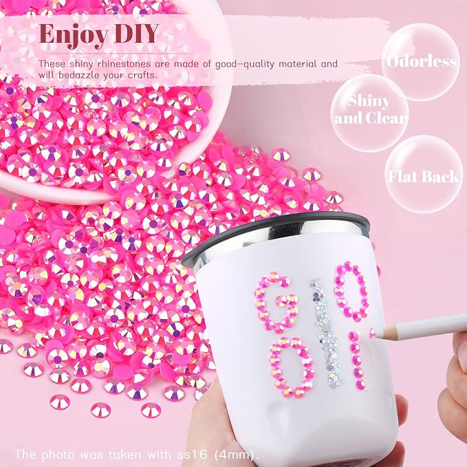 12000PCS 2mm Resin Jelly Rhinestones in Bulk, Bedazzling Flatback Crystals - Image 4