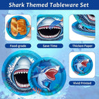 24 Guests Shark Theme Party Decorations Under the Sea Party Tableware Set Shark - Image 3