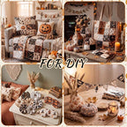 HunnmingRe 20 Pcs 10''x10'' Boho Halloween Quilting Fabric Square Spooky Ghost - Image 6