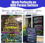 Window Chalk Markers for Cars Glass Washable, 20 Colors Jumbo Liquid Chalk - Image 7