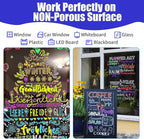 Window Chalk Markers for Cars Glass Washable, 16 Colors Jumbo Liquid Chalk - Image 5