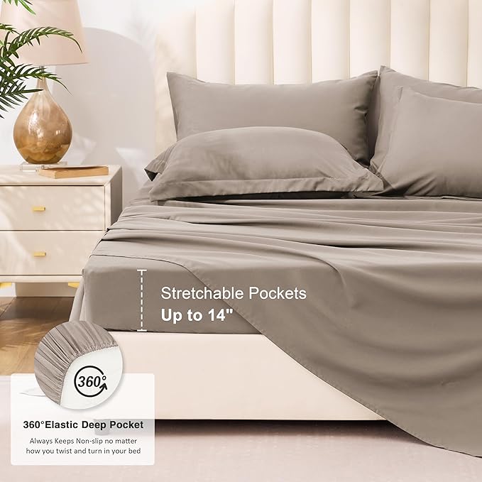 Love's cabin Queen Comforter Set Light Brown, 7 Pieces Queen Bed in a Bag - Image 6