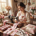 Hosuly 40 Pcs Pink Rose Floral Jelly Fabric - Image 3