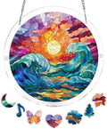 Acrylic Puzzle Suncatcher, Lunar Waves Sun Catcher by Unknown