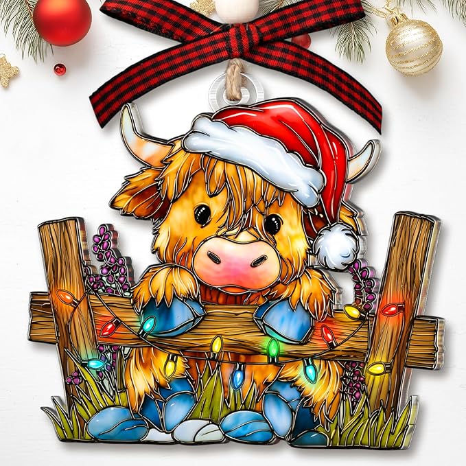 Highland Cow Christmas Ornaments by DEARMOMENT