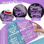 WRAPXPERT Lavender Glitter HTV Heat Transfer Vinyl Roll, Holographic Glitter - Image 4