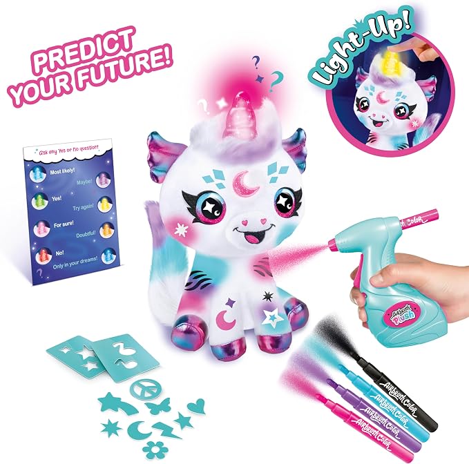 Canal Toys Airbrush Plush Cosmic Light Up Unicorn! Decorate, Repeat! Customize - Image 8