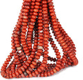 ICAI Beads 5x8mm Natural Red Jasper Rondelle Spacer Loose Beads by CAI+YI+MING