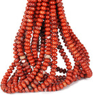 ICAI Beads 5x8mm Natural Red Jasper Rondelle Spacer Loose Beads by CAI+YI+MING