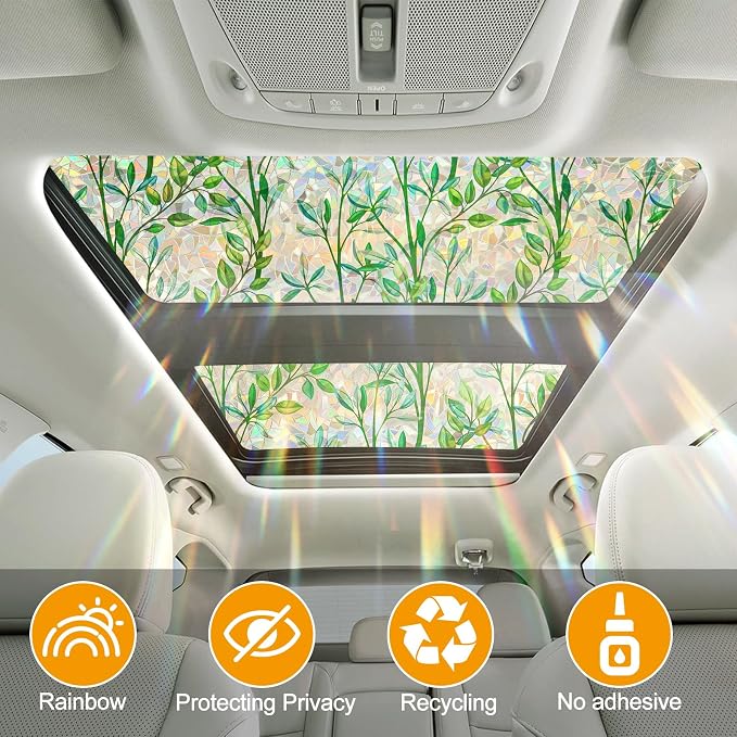 Countewol Privacy Window Films Stain Glass Cling No Glue Anti-UV Window Sticker - Image 8