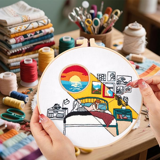 Embroidery Kits for Beginners Adults Sunrise Hand Embroidery Starter Kits - Image 6