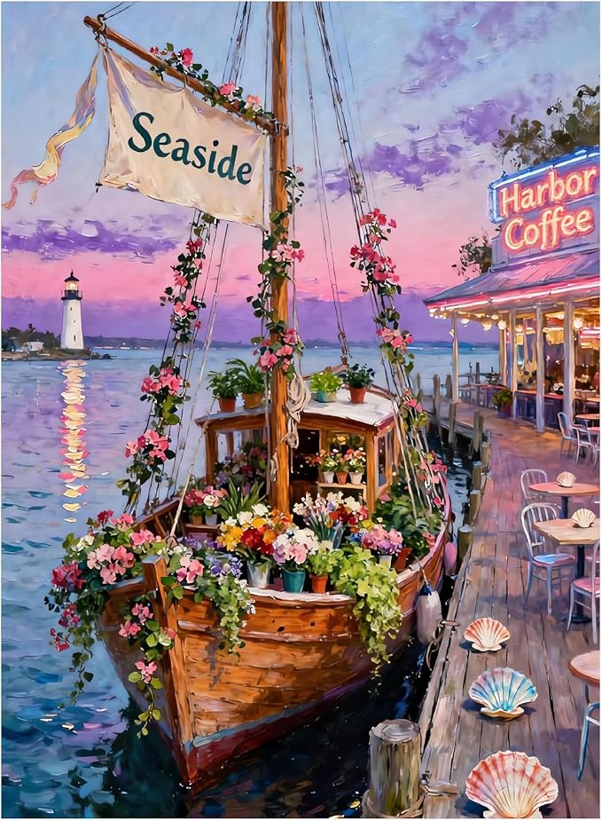WUDWL Diamond Art Kits for Adults Beginner, DIY Seaside Scenery Painting by WUDWL
