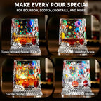 2PCS Spinning Whiskey Glass, 9.4oz | Hand-painted embossed, 360° rotating - Image 3