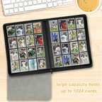 16 Pocket Ringless Side Loading Trading Card Binder, 1024 Cards PU Fixed Page - Image 8