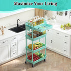 SUNALLY 4 Tier Rolling Utility Cart - Image 6