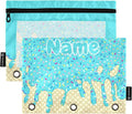 Custom Teal Blue Ice Cream Print Pencil Pouch by BOENLE-WELCOMEYOURCOMING