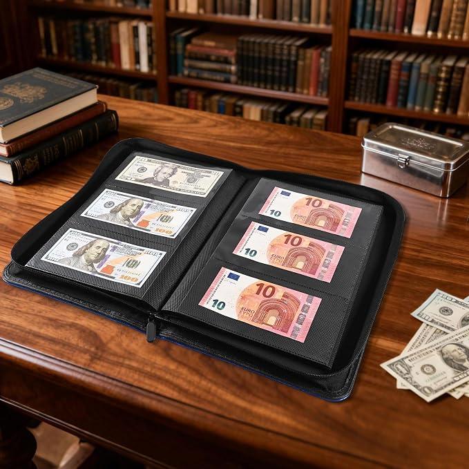 Cash Album with 180 Pockets – WITHYU Ringless Banknote Collection Album with - Image 7