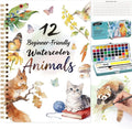 Watercolor Workbook Animals, Water Coloring Book, 12 Different Patterns of by Joyask