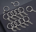100Sets 1 inch Keychain Rings Silver Split Round Key Ring - Image 8