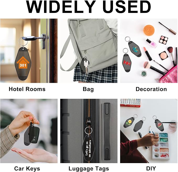 Yoption 50pcs Blank Motel Keychain Bulk - Image 5