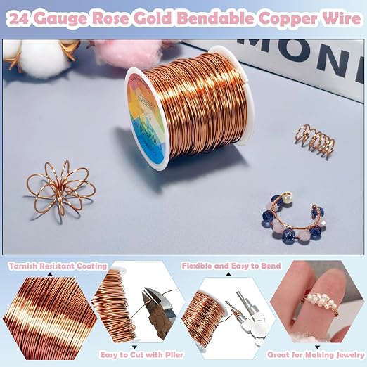 82 Feet Tarnish Resistant Copper Wires 20 Gauge/0.8mm Jewelry Craft Wires - Image 3