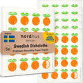 Nordhus Design Swedish Dishcloths, 5 Pack Oranges, Made in Sweden - Reusable, Washable Cellulose Cotton Kitchen Cloths - Replace Paper Towels, Wipes, Sponges, Dish Rags