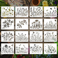 16 Pieces Wildflower Stencils for Painting, Reusable Small Spring Wild Flower by eageus