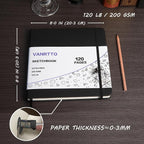Vanrtto Hardcover Square Sketch Book, Mixed Media Sketchbook 8x8 in 2 Pack | - Image 2