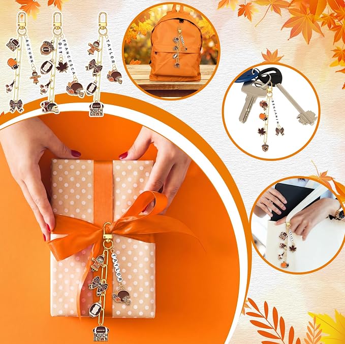 558 Pcs Fall Football Charms for Keychain DIY Gift Fall Football for Jewelry - Image 4