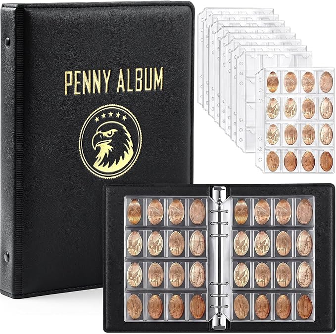 TaoBary Pressed Penny Book Holds 320 or 288 Coins, Pressed Penny Collection by TaoBary