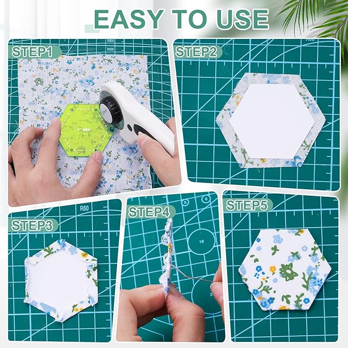 Cinnvoice 612 Pcs Patchwork Paper EPP English Piecing Supplies 12 Shapes - Image 4