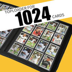 16 Pocket Ringless Side Loading Trading Card Binder, 1024 Cards PU Fixed Page - Image 6